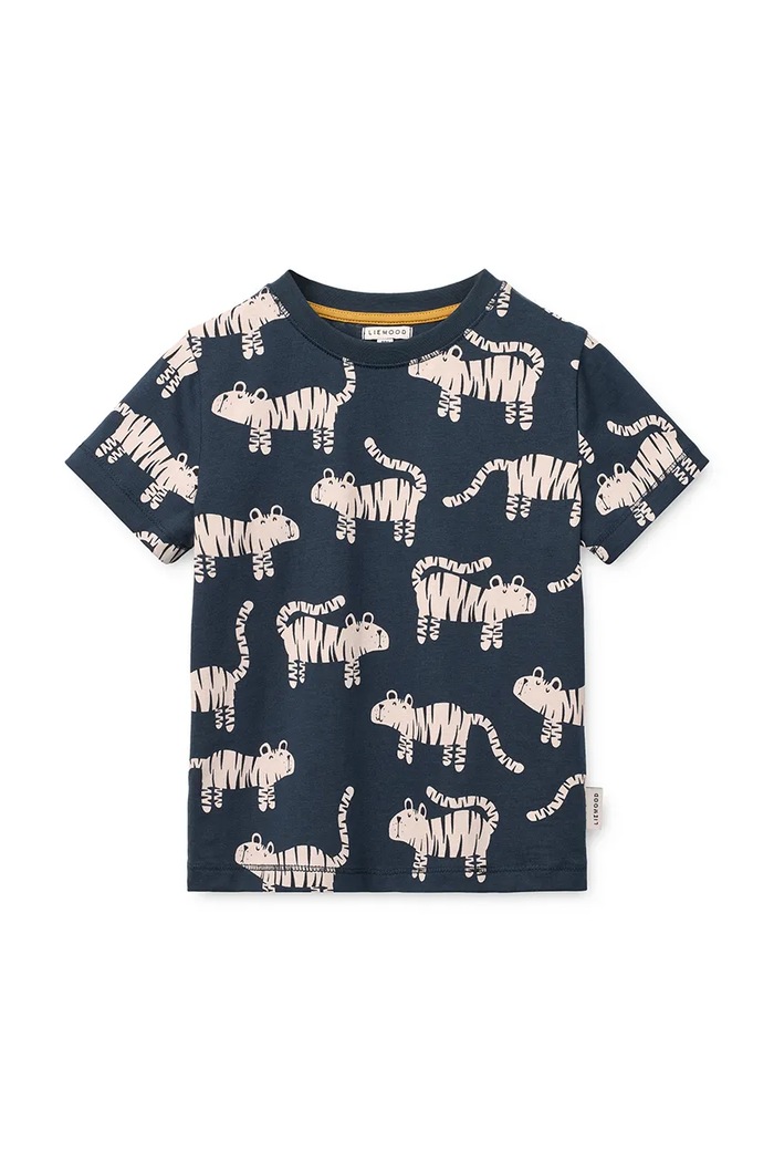 Liewood T-shirt dziecięcy Francis Printed SS T-shirt granatowy LW21023.9BY2