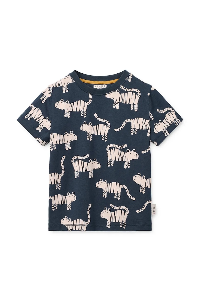 Liewood T-shirt dziecięcy Francis Printed SS T-shirt granatowy LW21023.9BY2