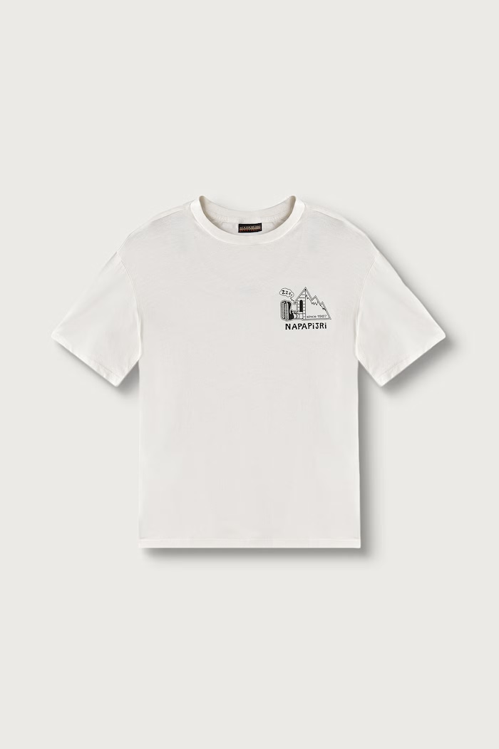 Napapijri T-shirt dziecięcy bawełniany S-ACADIA SS beżowy NP0A8B3JN1A1.134.172