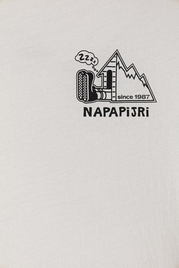 Chłopiec Napapijri T-shirt dziecięcy bawełniany S-ACADIA SS NP0A8B3JN1A1.134.172 beżowy
