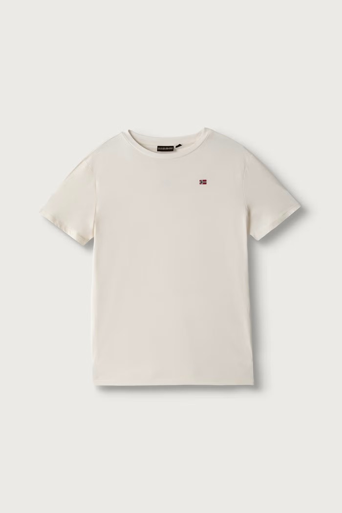 Napapijri T-shirt dziecięcy bawełniany SALIS SS 2 beżowy NP0A4GEHN1A1.122.128