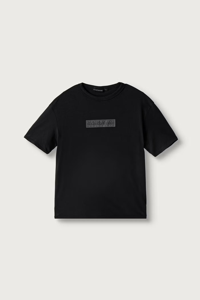 Napapijri T-shirt dziecięcy bawełniany S-NEW BOX LOGO SS granatowy NP0A4IFY9411.122.128