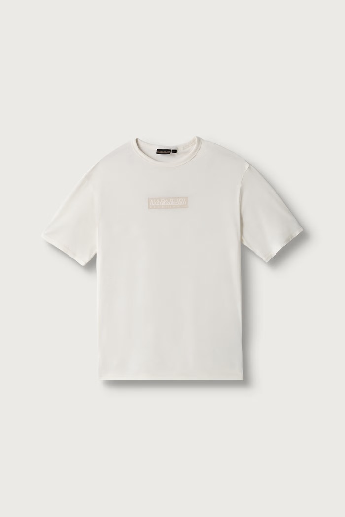 Napapijri T-shirt dziecięcy bawełniany S-NEW BOX LOGO SS beżowy NP0A4IFYN1A1.134.172