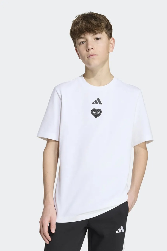 adidas tričko detské bavlnené s elastanom MARVEL SPIDER-MAN biela KS3959