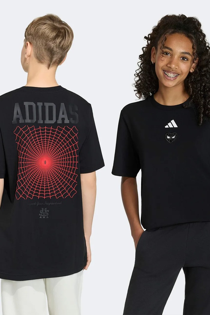 adidas tričko detské bavlnené s elastanom MARVEL SPIDER-MAN čierna KG6123