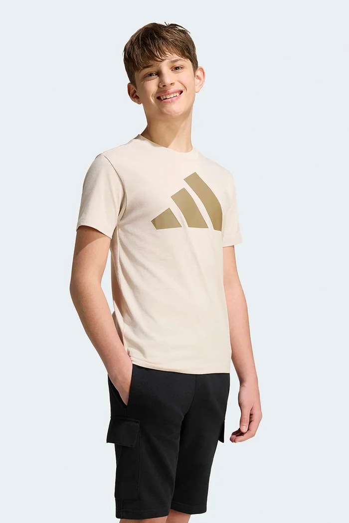 T-shirt παιδικό βαμβακερό adidas KR1645 μπεζ