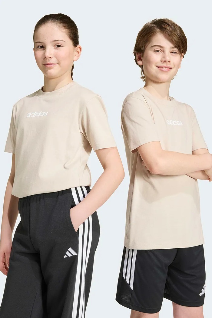 adidas T-shirt dziecięcy bawełniany beżowy KT3362