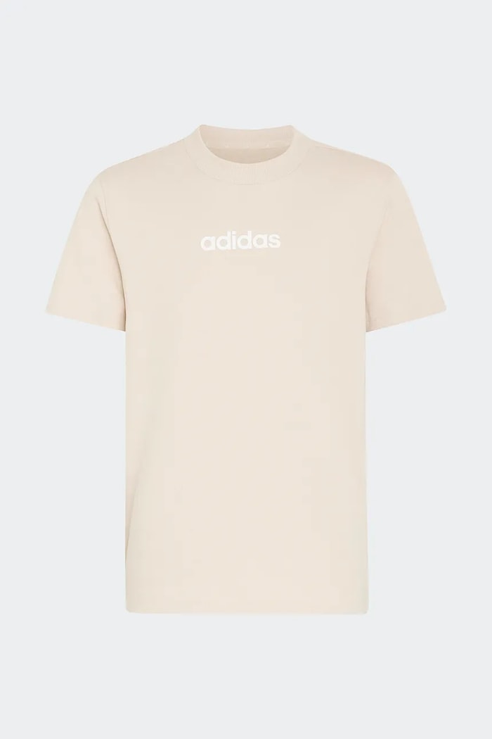 adidas T-shirt dziecięcy bawełniany KT3362 beżowy AW26