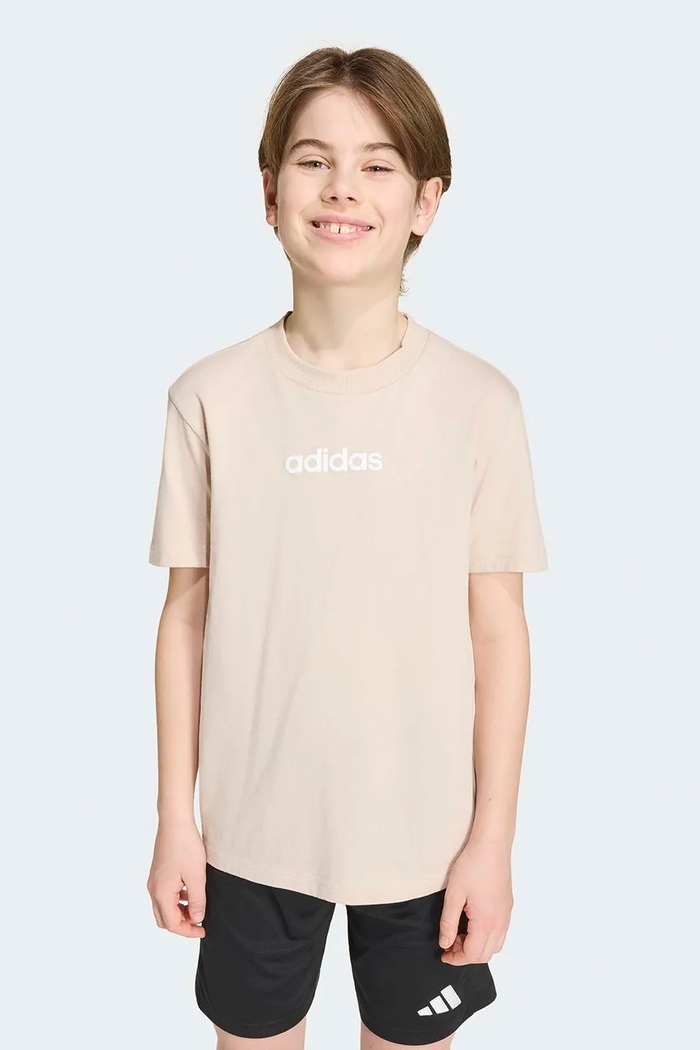 adidas T-shirt dziecięcy bawełniany beżowy KT3362