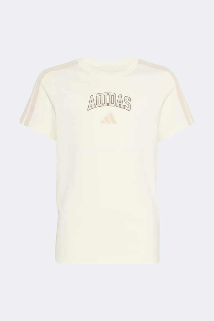 adidas t-shirt παιδικό βαμβακερό TABLE TEE KW7977 μπεζ AW26