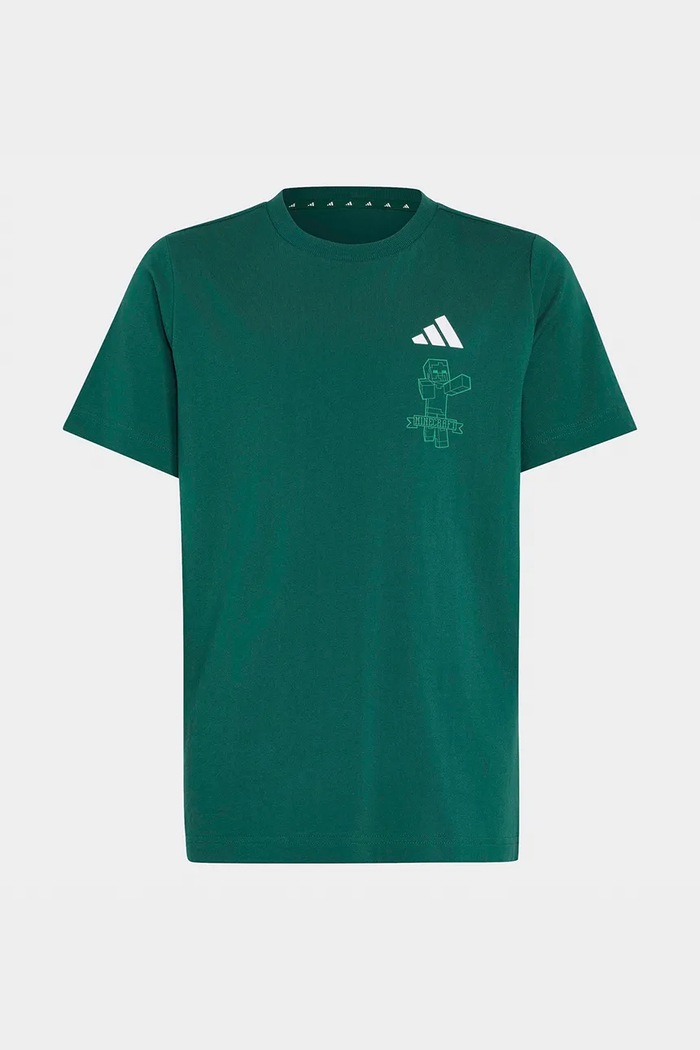 adidas T-shirt dziecięcy bawełniany MINECRAFT zielony KS9030