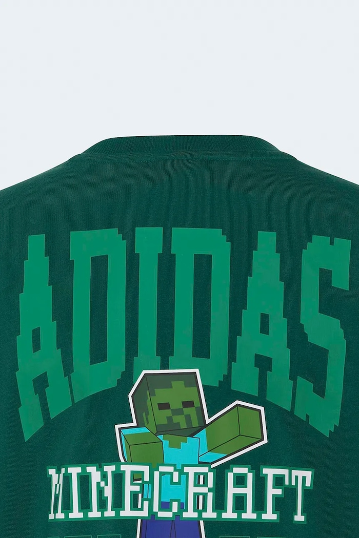 Chłopiec adidas T-shirt dziecięcy bawełniany MINECRAFT KS9030 zielony