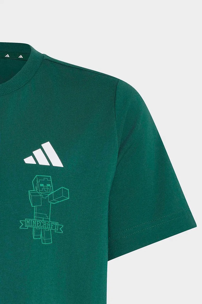 adidas T-shirt dziecięcy bawełniany MINECRAFT zielony KS9030