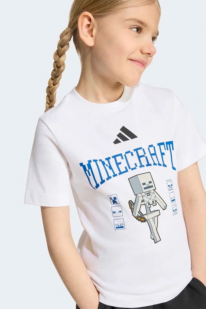 adidas kratka majica otroška bombažna MINECRAFT KH3196 bela