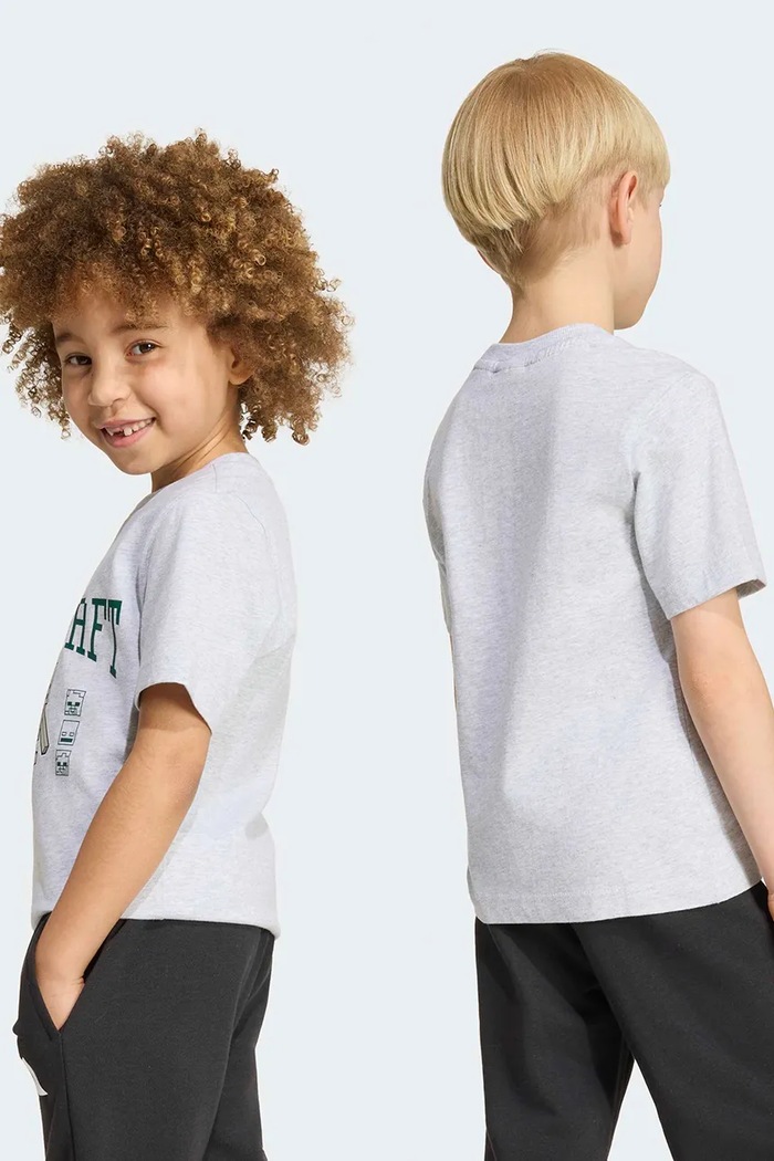 Chlapec adidas tričko detské bavlnené MINECRAFT KS9033 sivá
