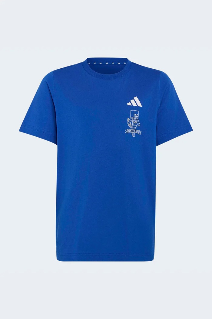 adidas t-shirt παιδικό βαμβακερό MINECRAFT KH3201 μπλε AW26