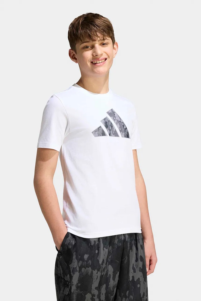 adidas T-shirt dziecięcy bawełniany biały KQ7015