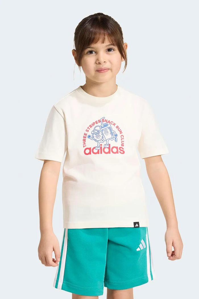 Adidas T-shirt παιδικό βαμβακερό μπεζ KE1619