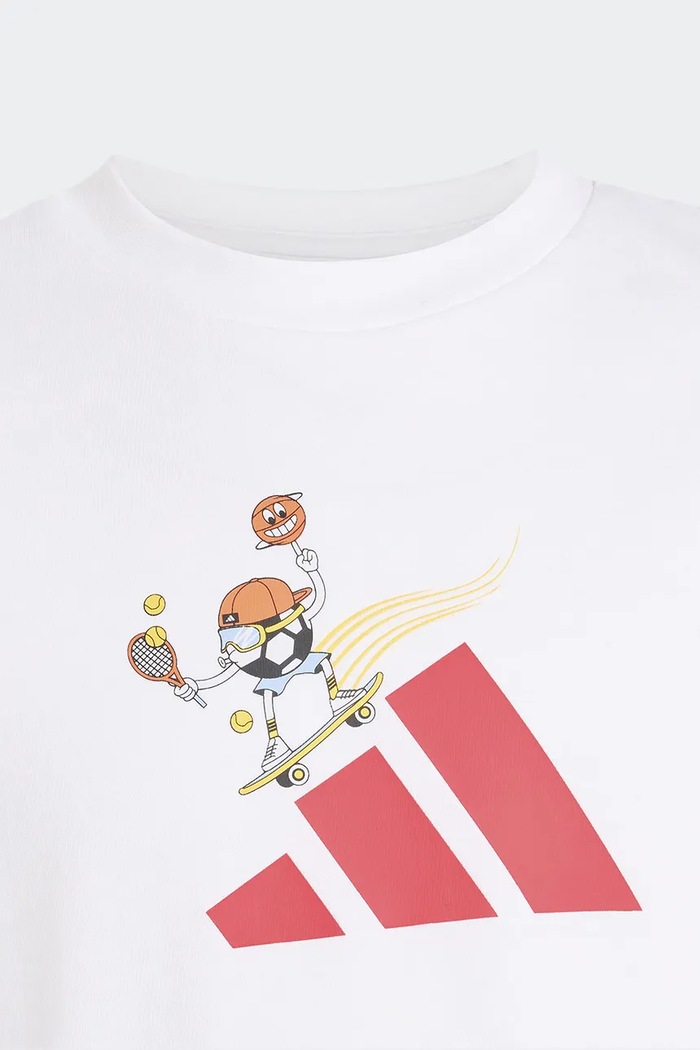 Chłopiec adidas T-shirt dziecięcy bawełniany KE1616 biały