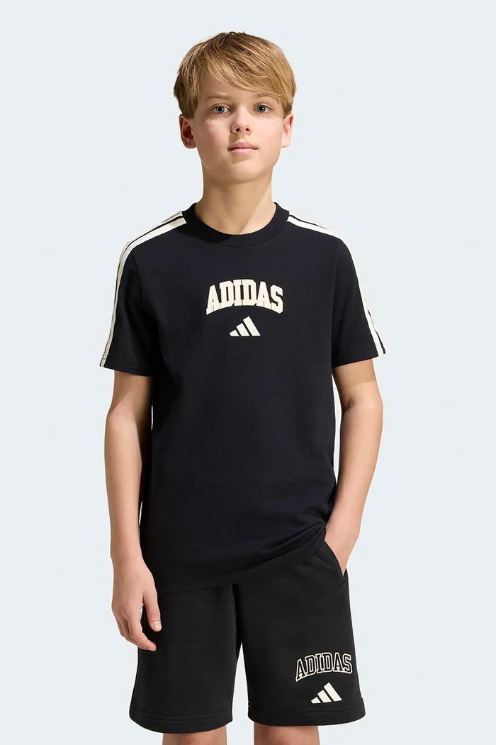 Adidas T-shirt παιδικό βαμβακερό μαύρο KE1638