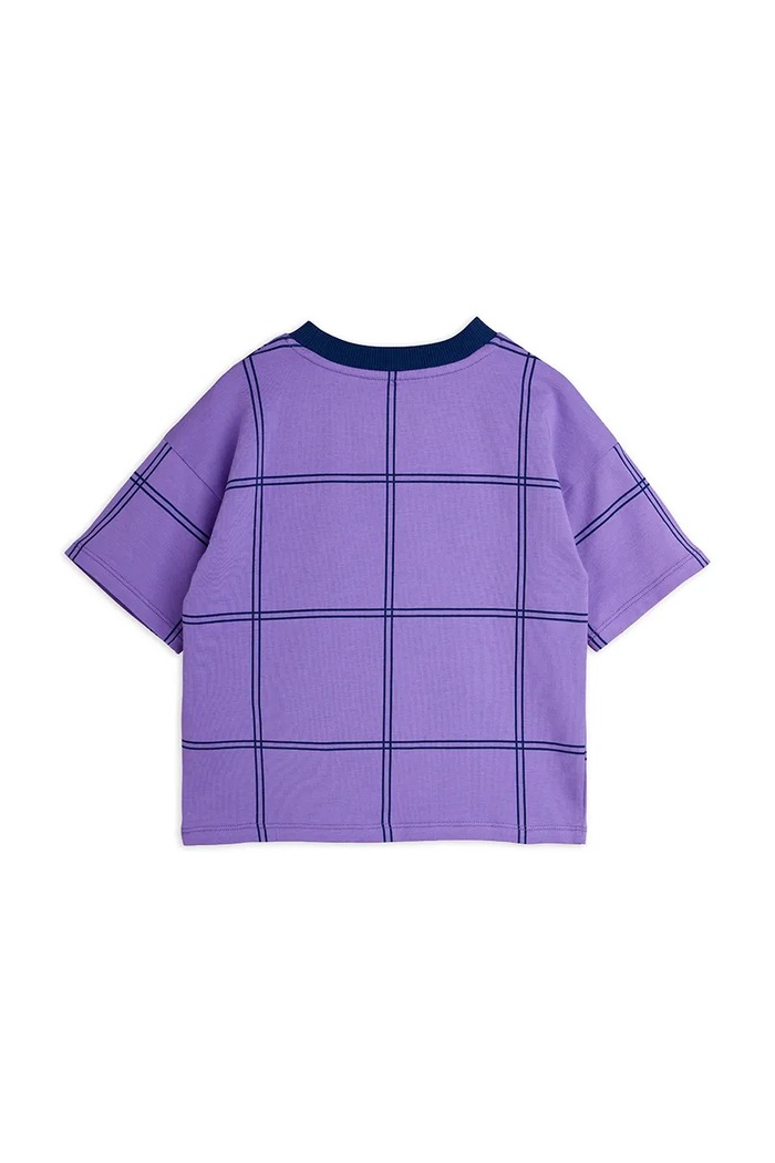 Chłopiec Mini Rodini T-shirt dziecięcy bawełniany z elastanem Check 26620126 fioletowy
