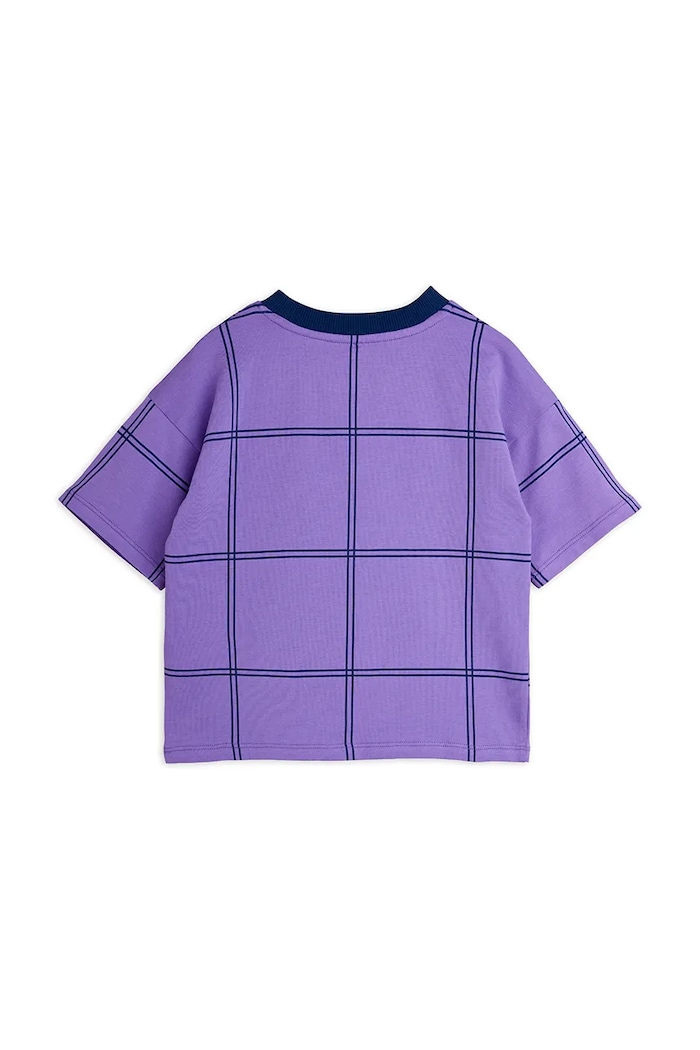 Chłopiec Mini Rodini T-shirt dziecięcy bawełniany z elastanem Check 26620126 fioletowy