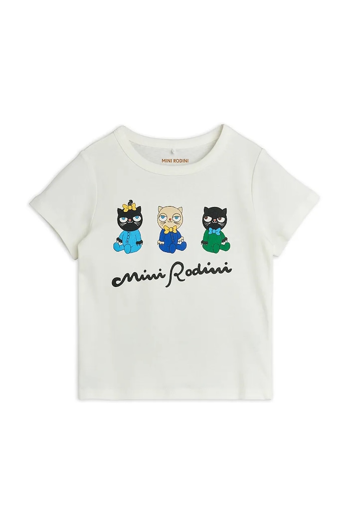 Mini Rodini T-shirt dziecięcy bawełniany Minibabies 26620110 biały AW26