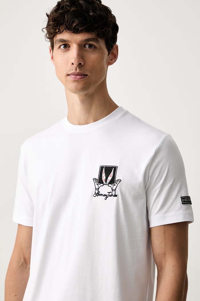 Iceberg T-shirt męski bawełniany biały F010.627A
