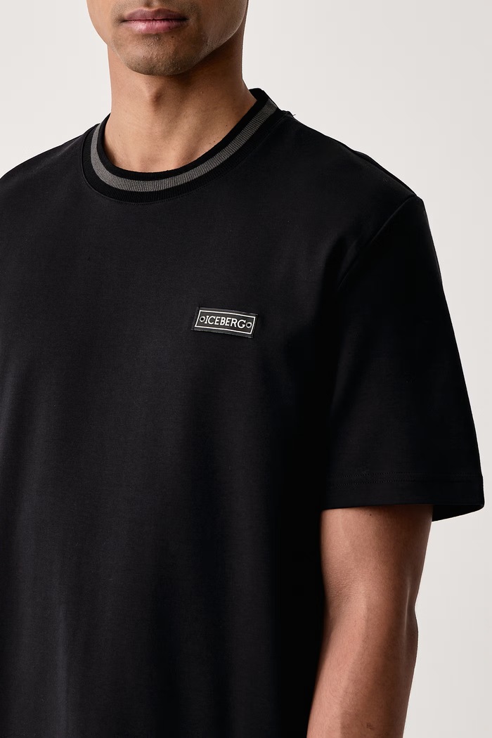 T-shirt męski bawełniany Iceberg F021.6308 czarny