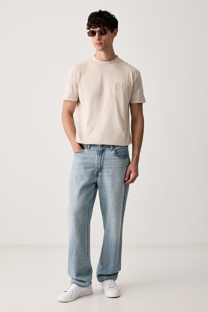 Iceberg T-shirt męski bawełniany F041.6325 beżowy AW26