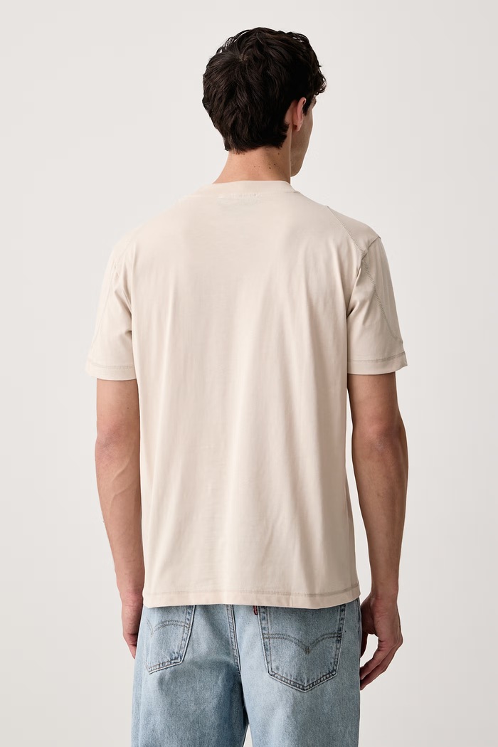 Odzież Iceberg T-shirt męski bawełniany F041.6325 beżowy