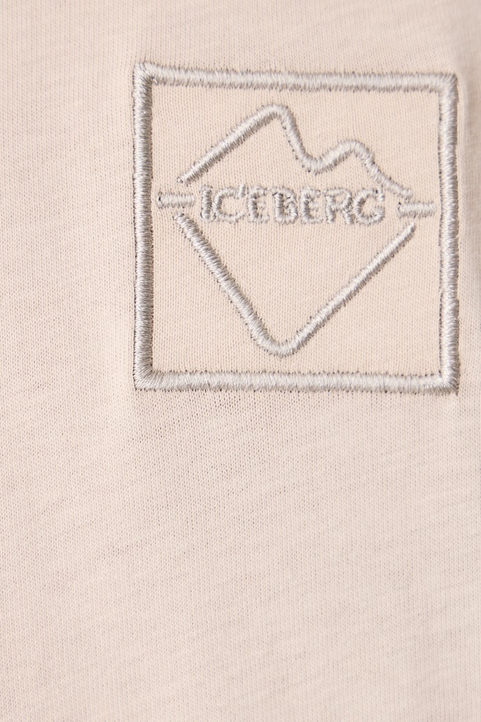 T-shirt męski bawełniany Iceberg beżowy F041.6325