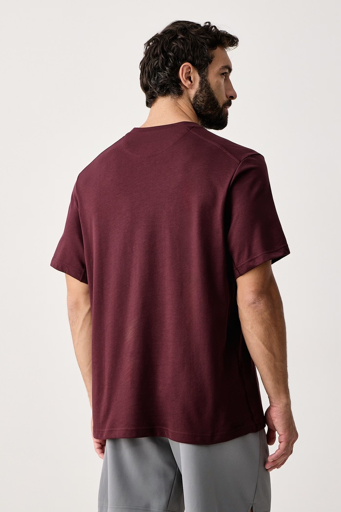 Odzież Nike T-shirt treningowy męski z bawełną Primary Dri-FIT DV9831.652 bordowy