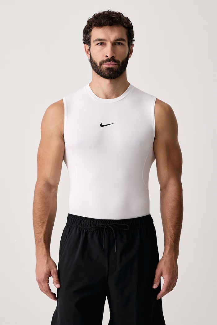 Nike Top sportowy męski Nike Pro Dri-FIT beżowy FB7914.100