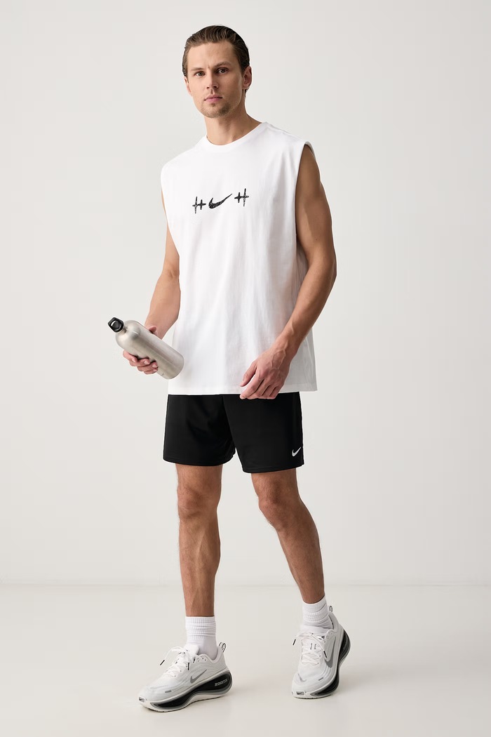 Nike Koszulka bez rękawów męska bawełniana N.A.C. IM6159.100 biały AW26