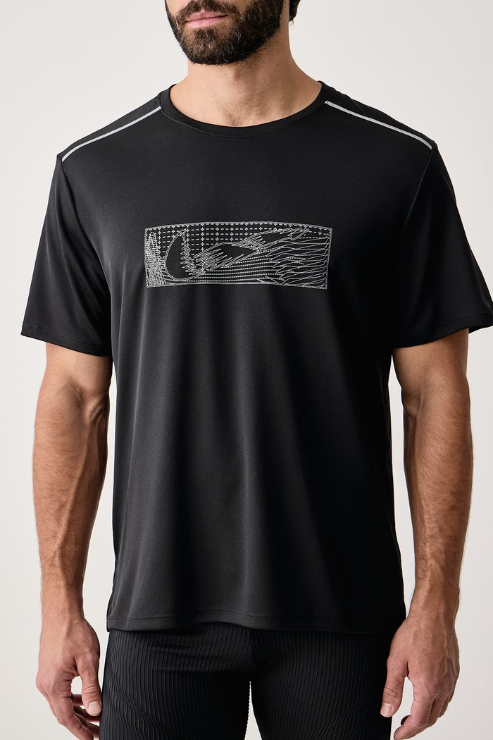 T-shirt do biegania męski Miler UV Dri-FIT Nike IO1223.010 czarny