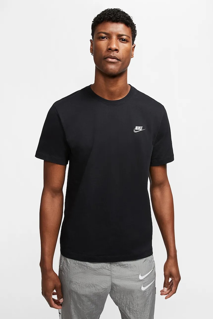 Nike Sportswear T-shirt basic męski bawełniany Club czarny AR4997.014
