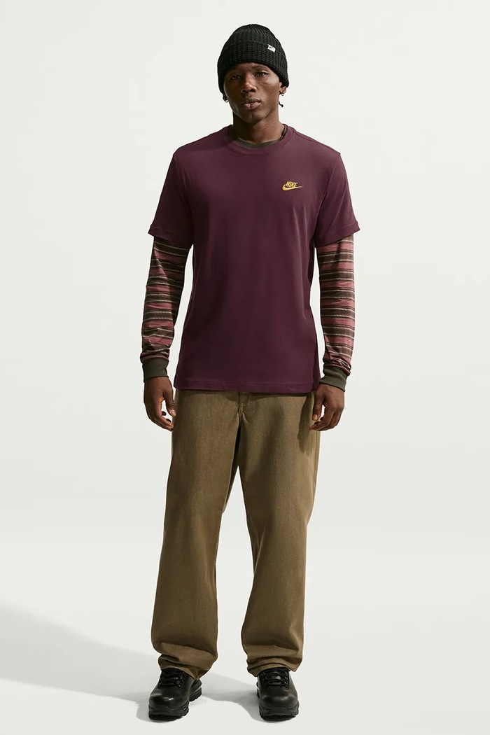 Nike Sportswear T-shirt basic męski bawełniany Club bordowy AR4997.653