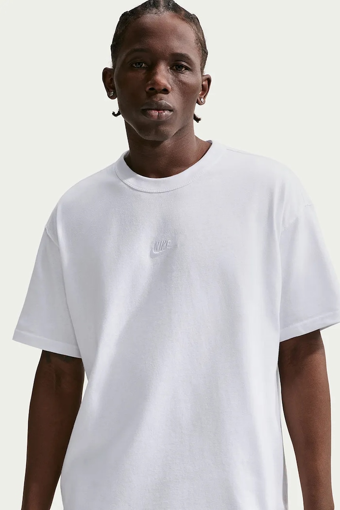 Odzież Nike Sportswear T-shirt męski bawełniany Premium Essentials IH1121.100 biały