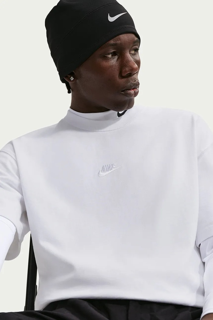 T-shirt męski bawełniany Premium Essentials Nike Sportswear biały IH1121.100