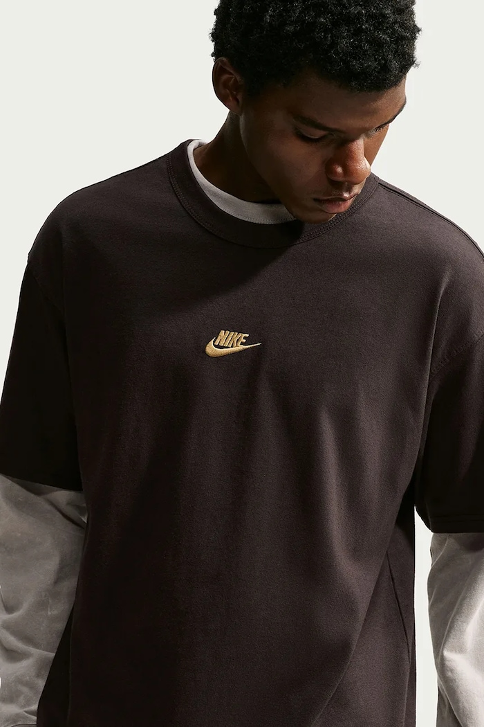 Odzież Nike Sportswear T-shirt męski bawełniany Premium Essentials IH1121.220 brązowy