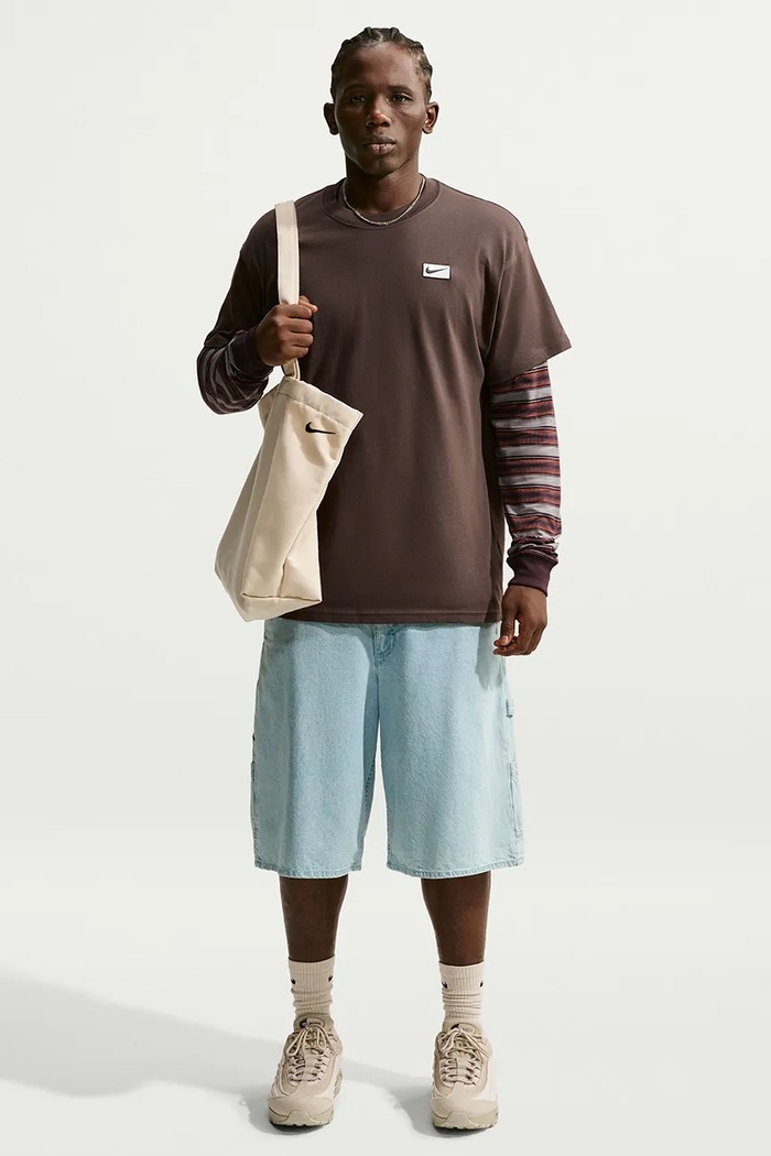 Nike Sportswear T-shirt męski bawełniany brązowy IV5628.237