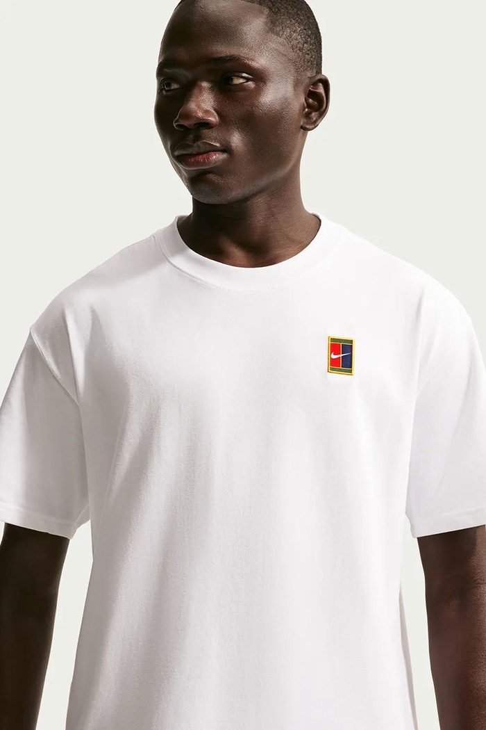 Odzież Nike Sportswear T-shirt treningowy męski bawełniany NikeCourt Max90 HJ3362.100 biały