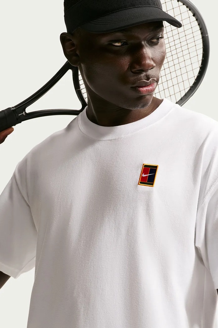 T-shirt treningowy męski bawełniany NikeCourt Max90 Nike Sportswear biały HJ3362.100