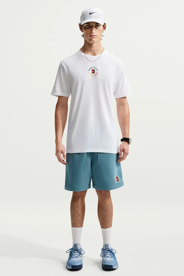 Nike Sportswear T-shirt treningowy męski z bawełną NikeCourt Dri-FIT biały IM6128.100