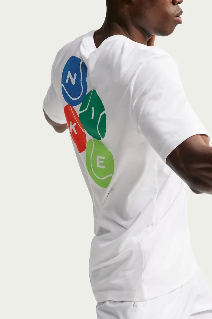 T-shirt treningowy męski z bawełną NikeCourt Dri-FIT Nike Sportswear biały IV6570.100