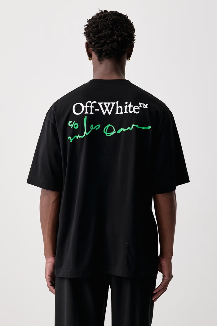 Одежда Off-White League Skate футболка из хлопка для мужчин 44MAA120W26J004001 чёрный