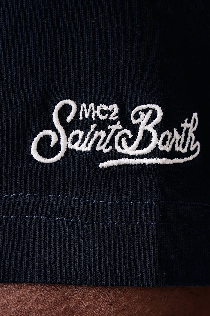 T-shirt damski bawełniany MC2 Saint Barth granatowy ARN0001.