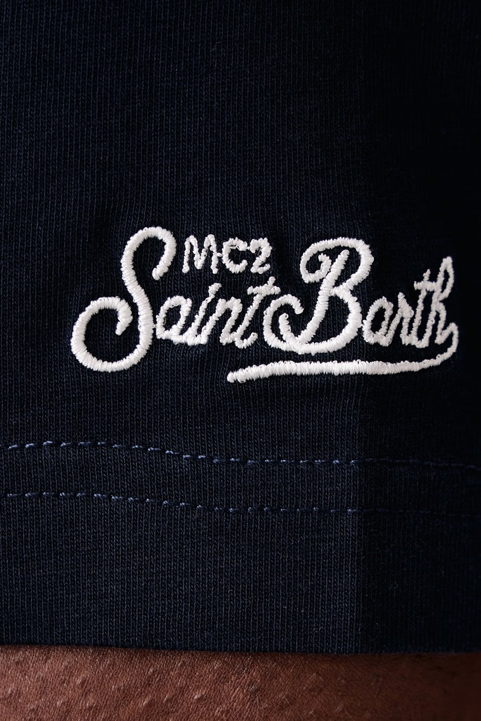 T-shirt damski bawełniany MC2 Saint Barth granatowy ARN0001.