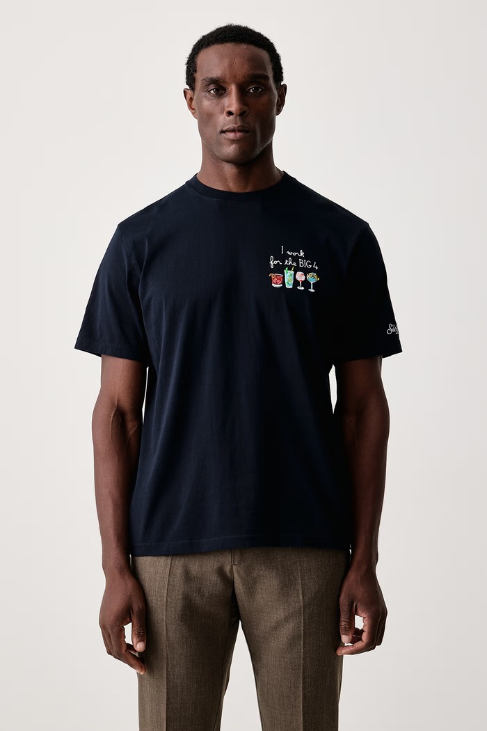 MC2 Saint Barth T-shirt damski bawełniany granatowy ARN0001.